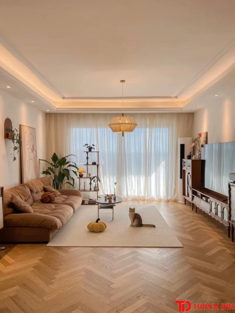 Mẫu sàn gỗ đẹp cho phòng khách