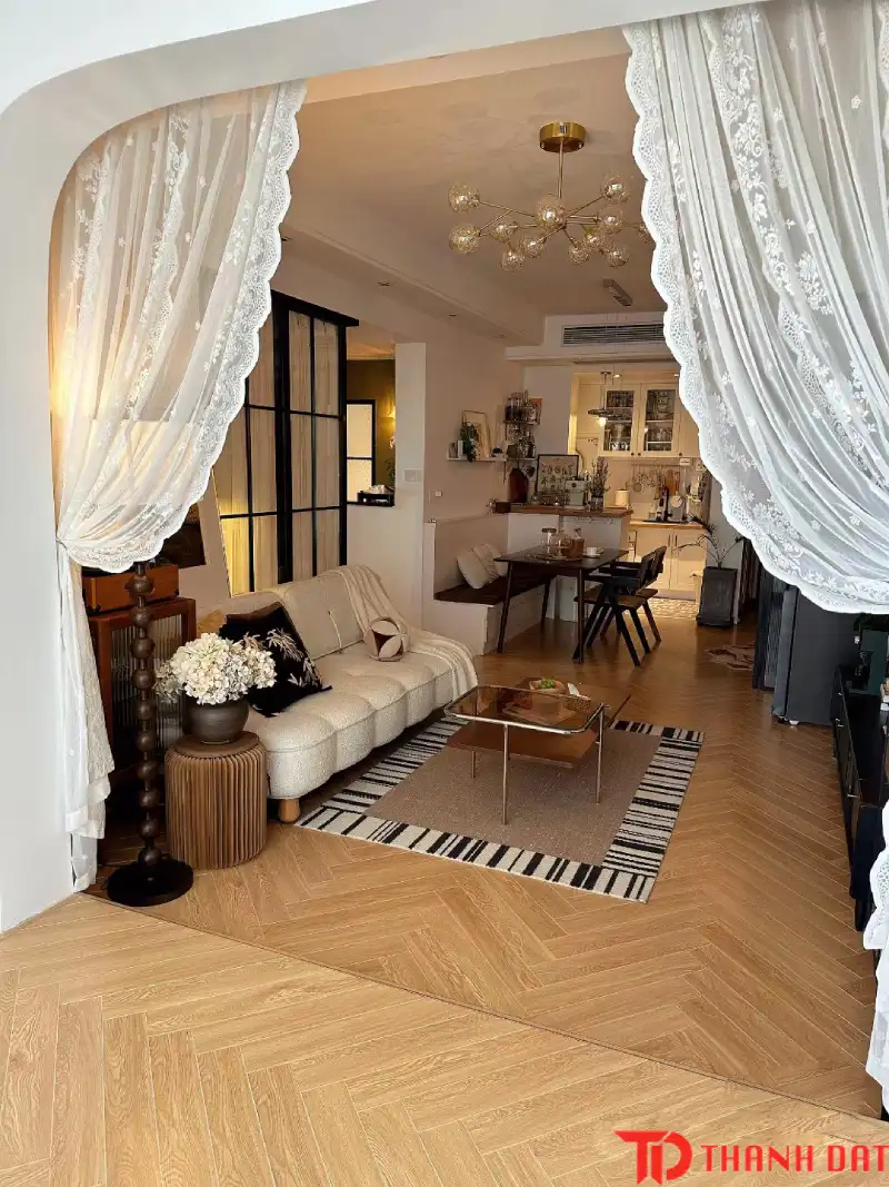 Sự kết hợp hài hòa giữa nội thất và ván sàn