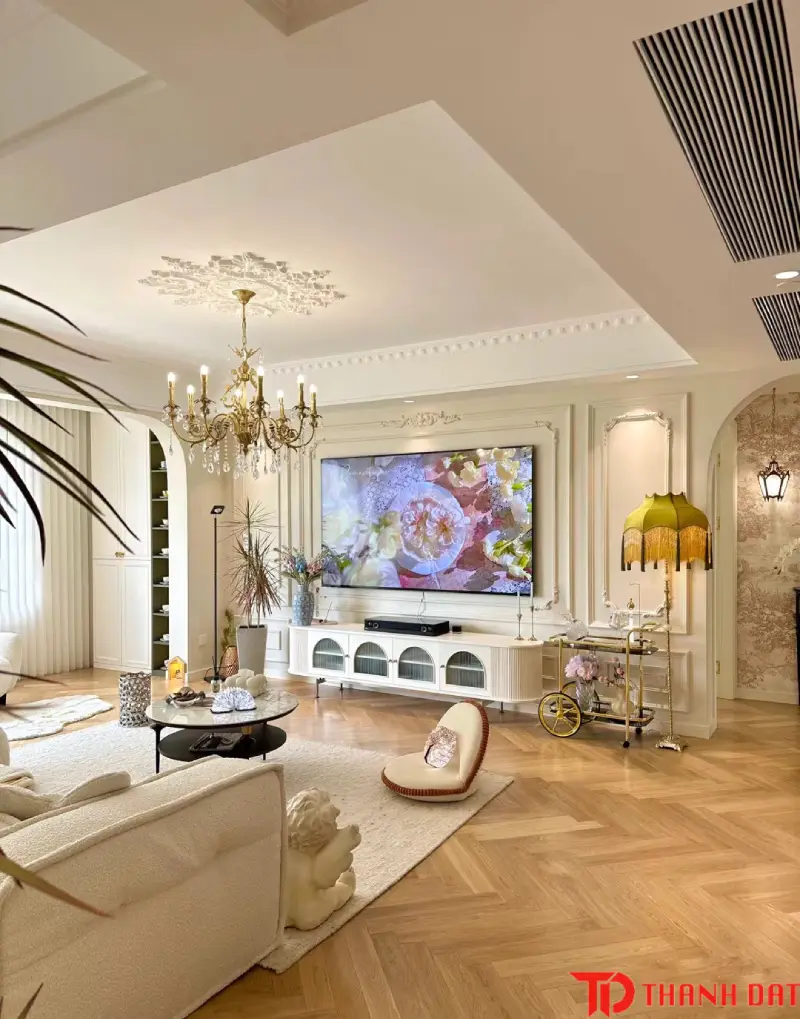 Sàn gỗ xương các mang phong cách cổ điển